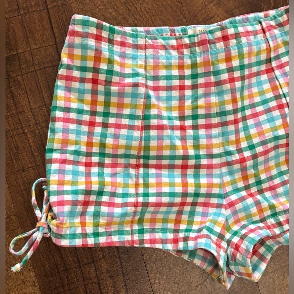 Maeve by Anthropologie Gingham Micro Mini shorts Sz 12 - Picture 3 of 9